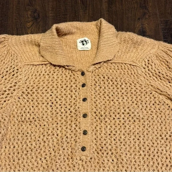 Free People Snowdrift Pullover Camel Heather Sweater Size Large Women - Picture 4 of 12
